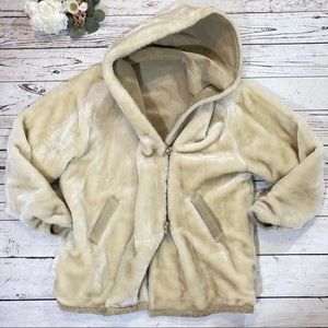 Learsi vintage reversible suede faux fur hooded Eskimo overcoat jacket